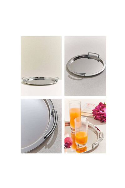 Paşabahçe Metal Round Tray - Guest