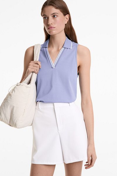 Oysho Sleeveless polo shirt with cotton