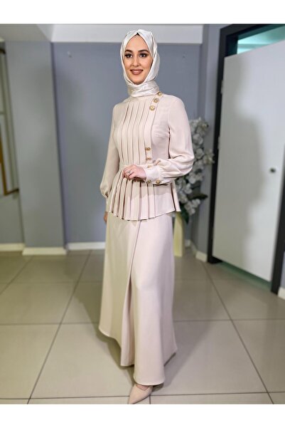 JAMİLATASARİM جميلة سارة بدلة سهر مع تنورة من قماش الكريب