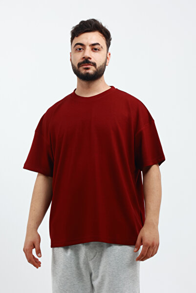 OXVİN Men's Oversize Modal Fabric Soft Non-Fading T-Shirt Basic Wide T-Shirt