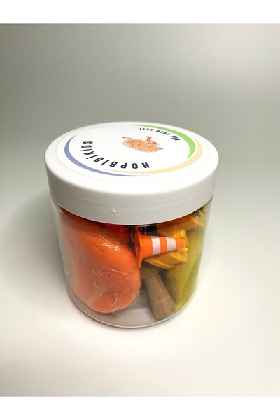 Hopbidikids Oyun Hamuru Taşıtlar Kiti - 125 Gr- Kepçe Araba Ve Bir Çok Materyal