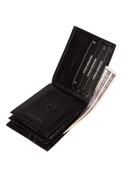 Newish Polo Men's Genuine Leather Wallet and Card Holder Black