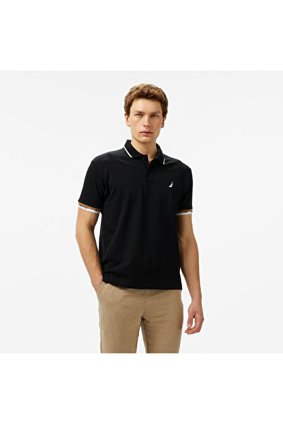 Nautica Erkek Siyah Classic Fit Polo Yaka T-Shirt