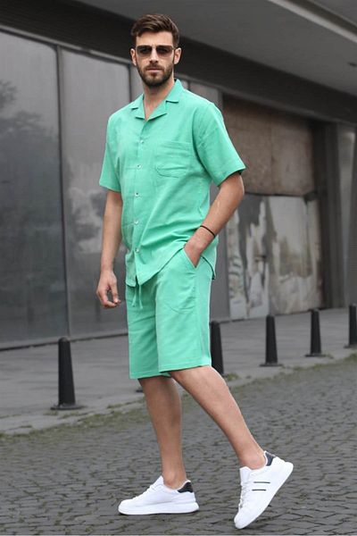 Madmext Ανδρικό Πράσινο Basic Oversize Σετ 5588