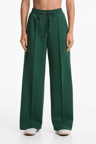 Oysho Medium weight piqu trousers with cotton