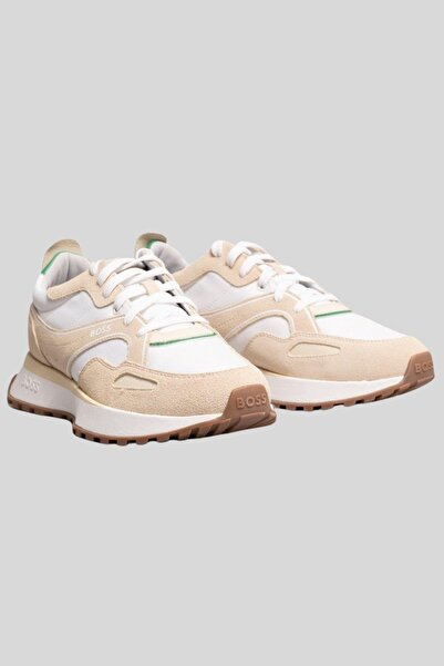 BOSS Deri Ilaveli Jonah Erkek Sneaker Beyaz
