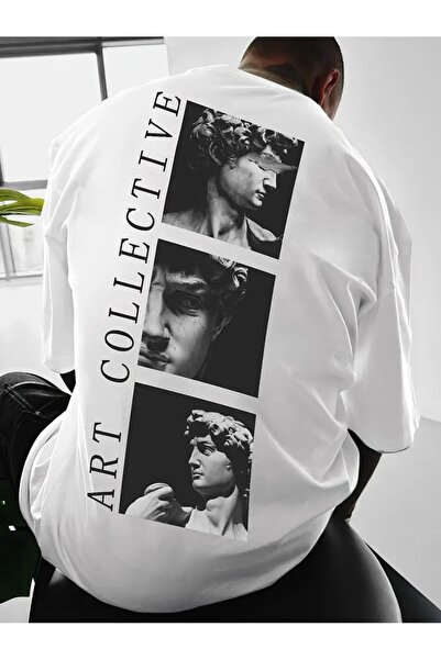 LOTS MODA Ανδρικό μπλουζάκι Street Style Loose Fit, Μοναδική στάμπα στην πλάτ...