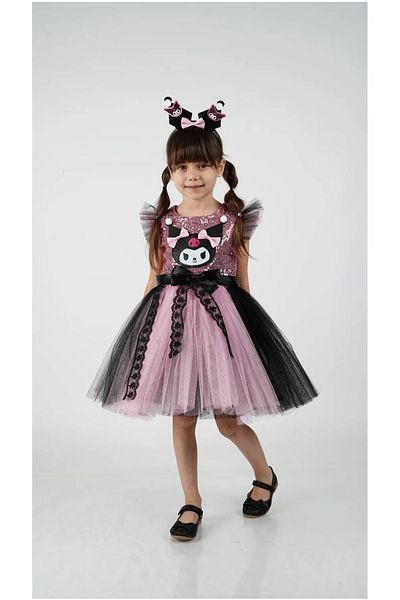 diamondstar Accesoriu Coroana Kuromi Rochie pentru fetita de aniversare imprimata cu paiete 3/10 ani