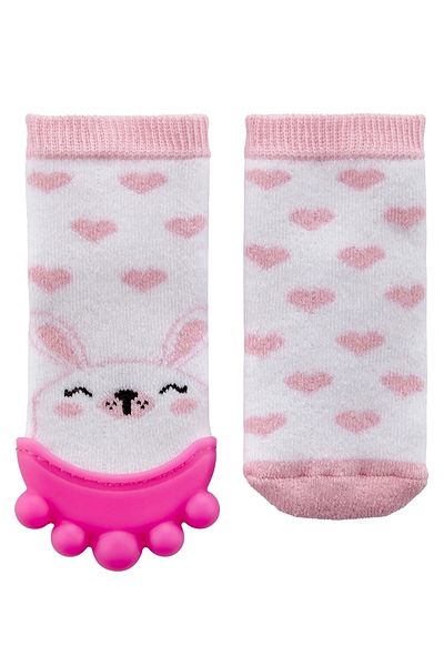 Babyjem Sosete cu accesoriu dentitie BabyJem Teether Socks, Roz