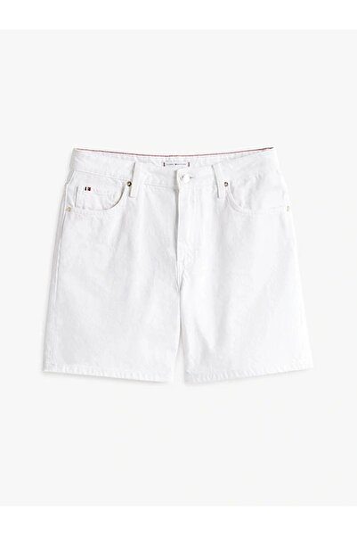 Tommy Hilfiger DNM STRAIGHT SHORT RW WHITE Kadın Şort WW0WW45924YCF