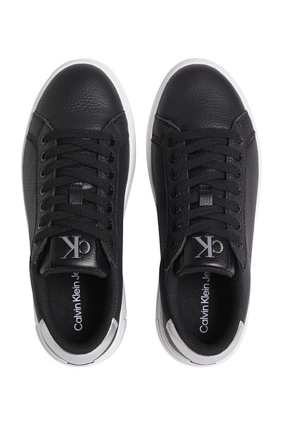 Calvin Klein Pantofi negru din piele cu talpă cu platformă joasă pentru femei YW0YW01632-0GL