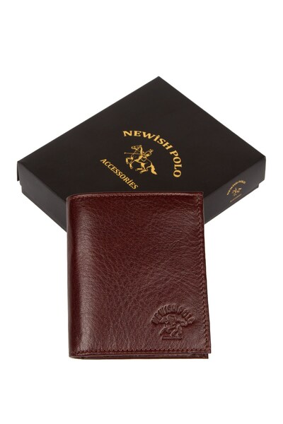 Newish Polo Men's Genuine Leather Wallet and Card Holder - Brown