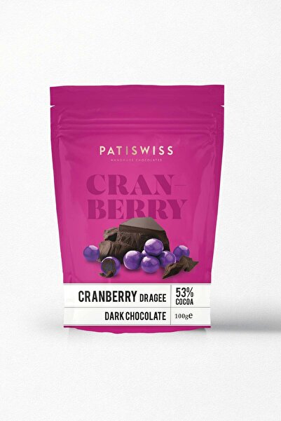 Patiswiss Mor Renkli Bitter Çikolata Kaplı Turna Yemişli Draje, 100g