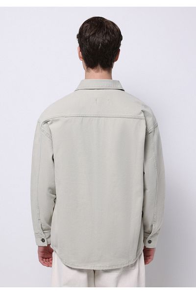 Colin's Ανδρικό μακρυμάνικο μπεζ πουκάμισο Oversize Fit Classic ίσιο γιακά