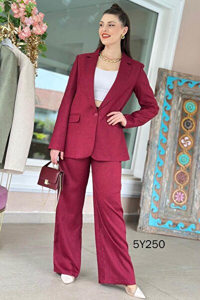 İnce Topuk Pants Jacket Linen Suit 5Y250