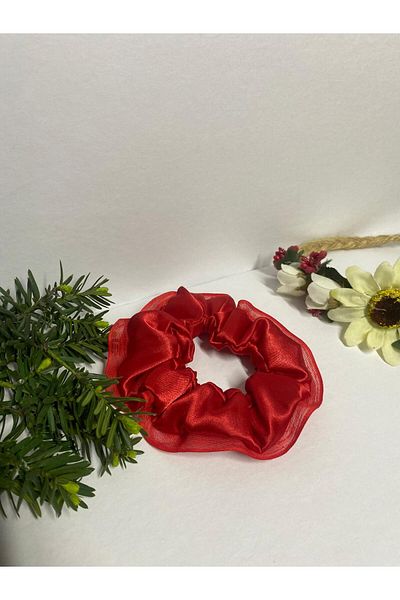 Lissa Aksesuar Nunta de logodna Henna - Set de 20 de agrafe Scrunchie din satin roșu elastic