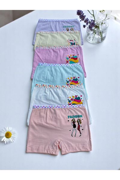 Kossiga 6 Pack Girls' Printed Colorful Boxers