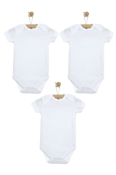 mixibaby Mixi Baby 100% Cotton Short Sleeve Baby Bodysuit Set of 3 Unisex