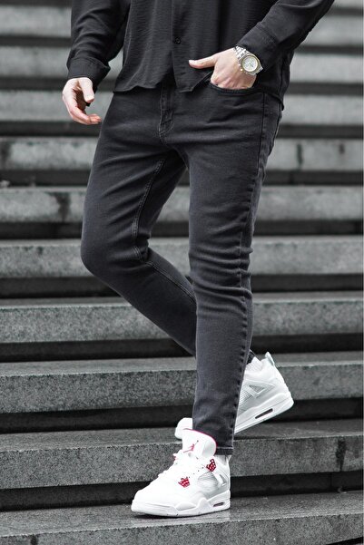 Madmext Straight Leg Relaxed Cut Men's Anthracite Jeans 6330