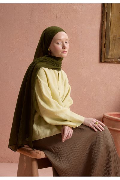 Fresh Modal Krinkil Shawl Khaki