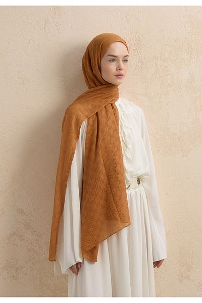 Fresh Modal Checkered Shawl Cinnamon