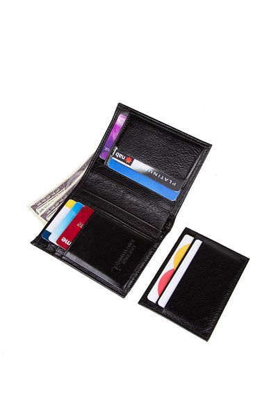 Newish Polo Men's Black Genuine Leather Card Holder and Wallet
