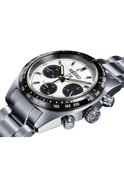 Seiko Prospex Speedtimer Solar Chronograph Sports White Dial Watch SSC813P1