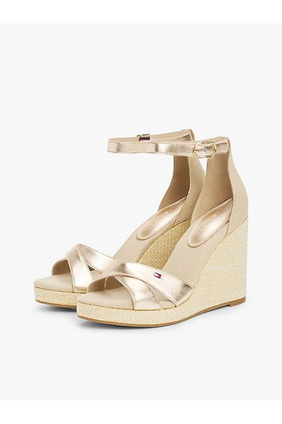 Tommy Hilfiger Women's High Heels Ankle Single Thin Toe Tip Cross Leather Gold Sandals Fw0Fw08811-0Hs