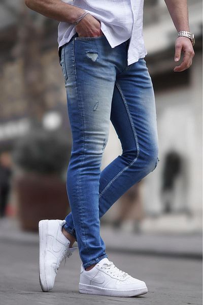 Madmext Ανδρικό τζιν Blue Skinny Fit 5102