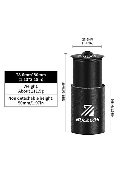 BUCKLOS 80MM BUCKLOS Bike Handlebar Stem Height Extender Aluminum Alloy Handlebar Rise Up Adapter Fork Stem