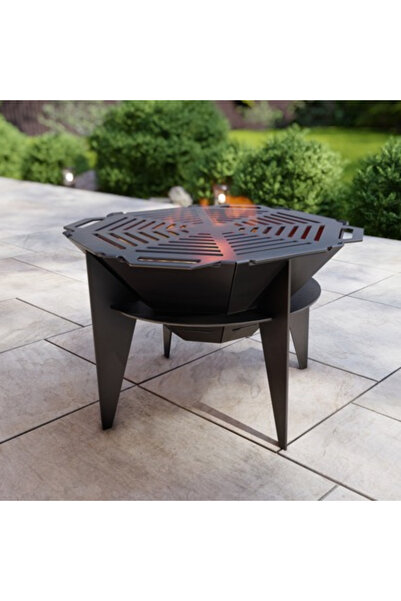 ARVALLI Oktagon Barbekü Izgaralı Ateş Çukuru Ayaklı Bahçeniz için Dekorat