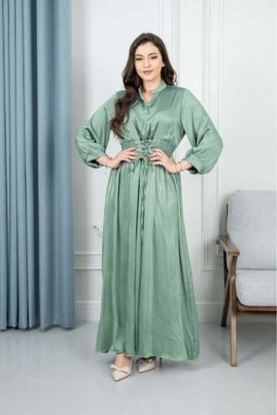 BORÇAY Long olive green dress