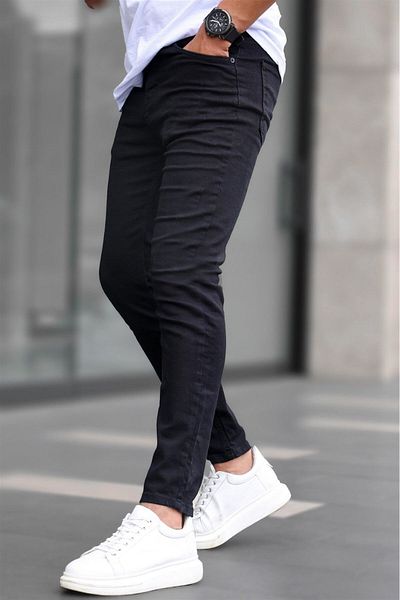 Madmext Ανδρικό τζιν παντελόνι μαύρο Lycra Skinny Fit 6302