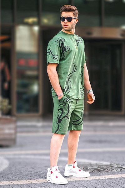 Madmext Sada pánských kraťasů s khaki vzorem 5948