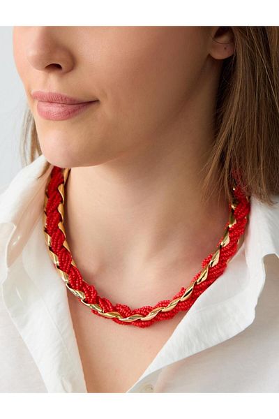 Jimmy Key Red Bead Detailed Spiral Adjustable Koyle