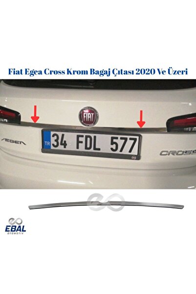 EBAL OTO AKSESUAR Fiat Egea Cross Krom Bagaj Çıtası 2020 Ve Üzeri Paslanmaz Ç...