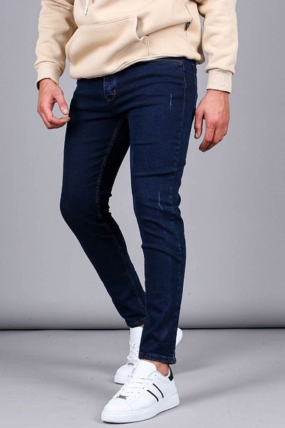 Madmext Kék csiszolt Skinny Fit férfi Jean 6322
