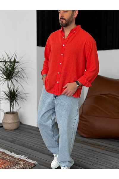 BYBASICMAN القميص الأساسي الأحمر G-5138