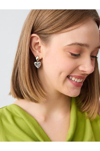 Jimmy Key Mixed Heart Figured Shiny Earrings