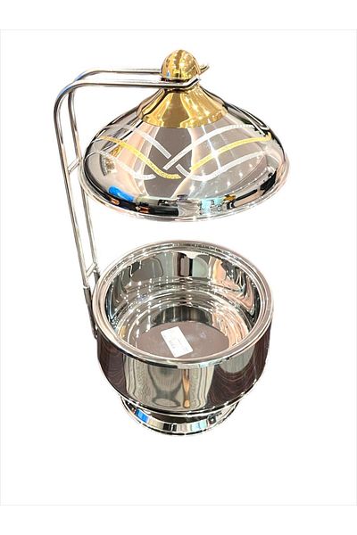 aljahwari Bohara Stainless Steel Saira 7500ml Heater with 2 Bases and Wax Warmer
