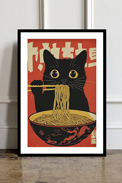 Tasarım Depom Kedi Temalı Çerçeve Görünümlü Mdf Tablo