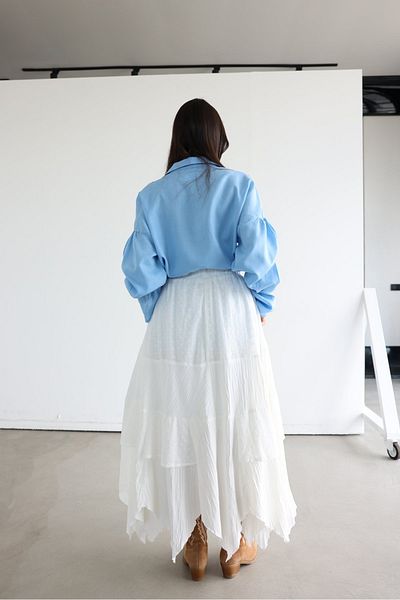 My Blog Ecru Asymmetrical Cut Skirt - 251052