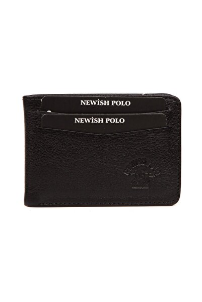 Newish Men's Black Genuine Leather Wallet and Card Holder