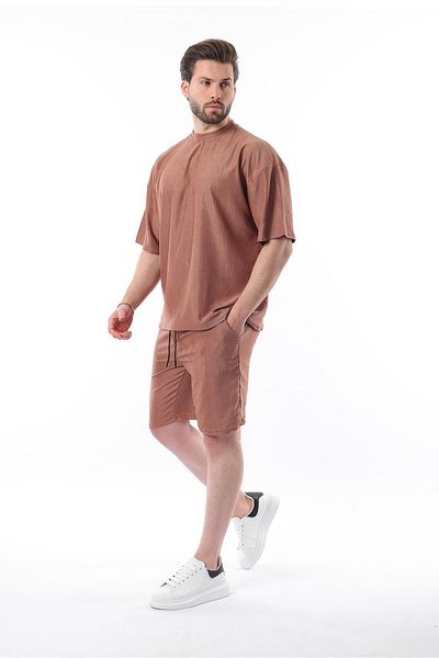 Madmext Ανδρικό σορτς Brown Crew Neck 5949
