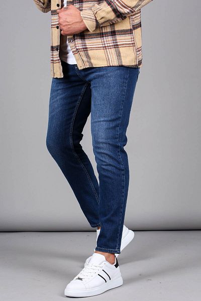 Madmext Sötét sötétkék Super Lycra Skinny Fit férfi farmernadrág 6325