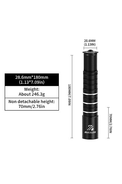 BUCKLOS 180MM BUCKLOS Bike Handlebar Stem Height Extender Aluminum Alloy Handlebar Rise Up Adapter Fork Stem