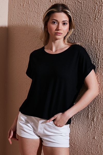 Fashion Friends Comfort Fit Crew Neck Blouse Bluz 25Y0519K1