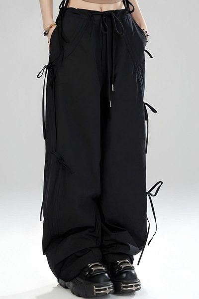 Carpe Bow Detail Wide Leg Sweatpants