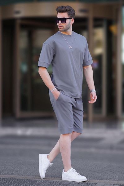 Madmext Smoked Crew Neck Basic ανδρικό σορτς 5953