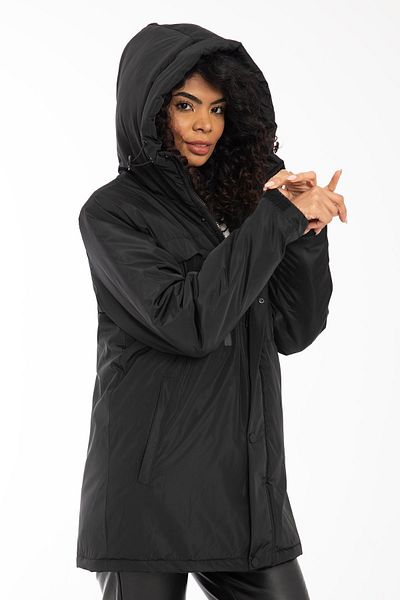 Royalside Sports Women's Black Fleece Inside Water and Windproof Hooded Winter Sports Coat & Coat & Parka